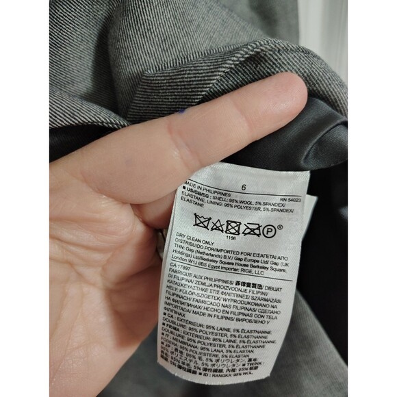 Banana Republic Grey Single Button Wool Blazer Size 8 Career Casual - Picture 3 of 6